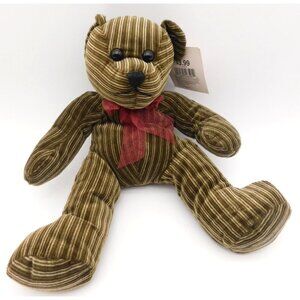 CVS Pharmacy Merry Brite Striped Corduroy Teddy Bear Plush with Tag 2001